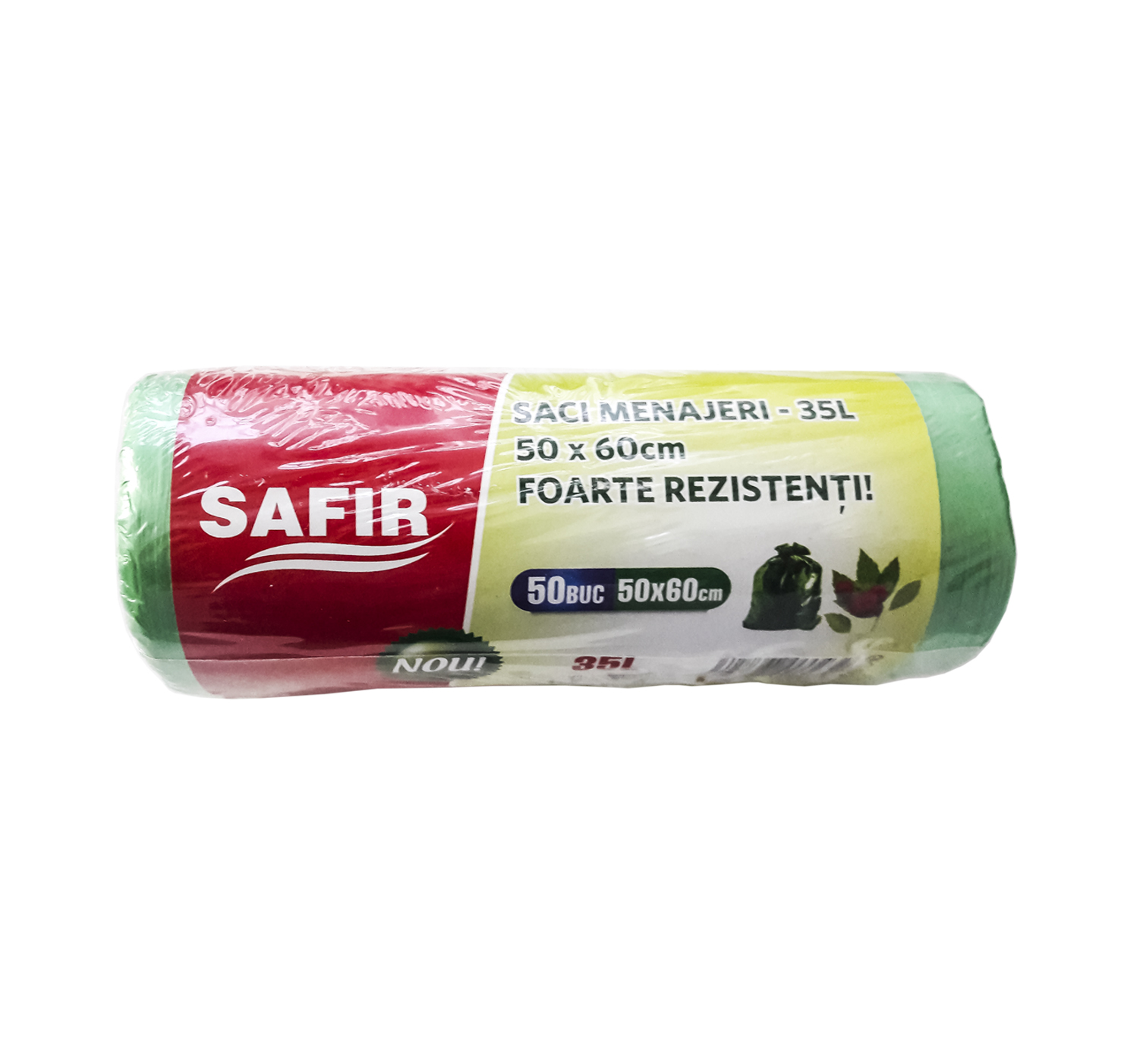 Saci menajeri 35L  50 buc/rola  verzi  Safir
